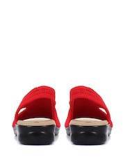 Pavers Red Ladies Stretch Sandals - Image 3 of 5