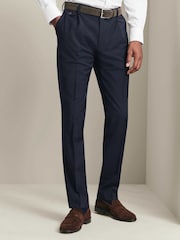 Azul oscuro - Pantalones de lana de alto rendimiento de corte ajustado de Charles Tyrwhitt - Imagen 1 de 6