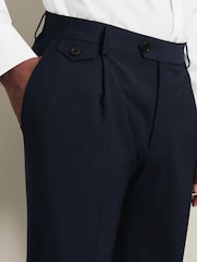 Azul oscuro - Pantalones de lana de alto rendimiento de corte ajustado de Charles Tyrwhitt - Imagen 4 de 6
