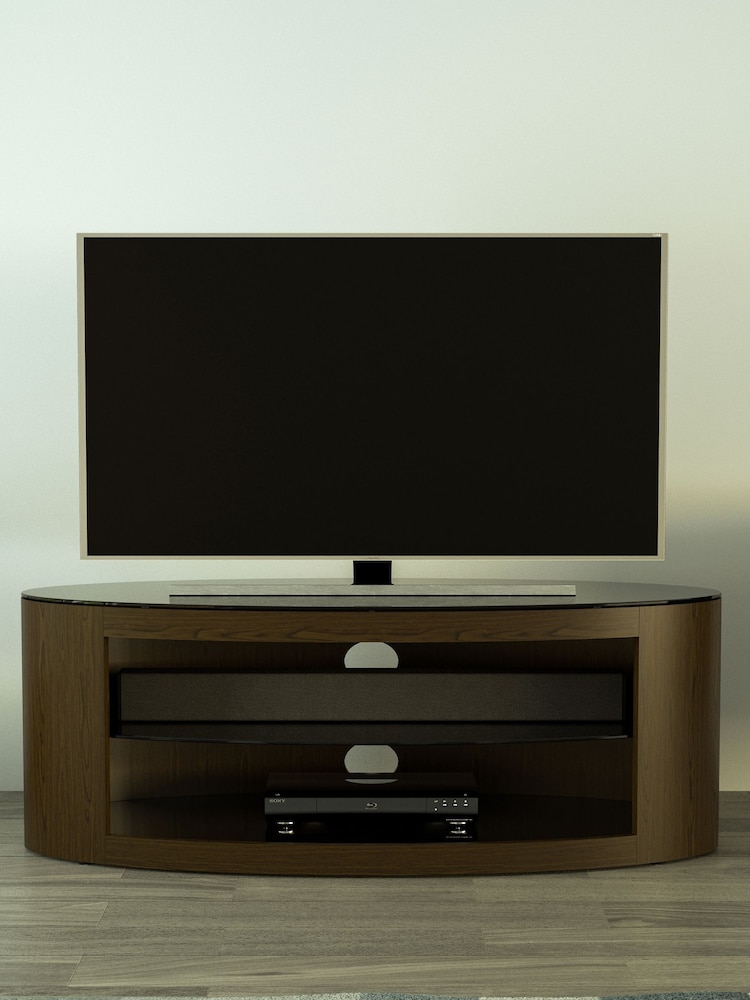 AVF Brown Buckingham 1100 Oval TV Stand - Image 1 of 2