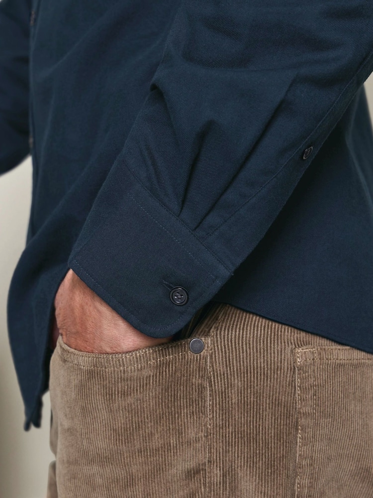 Теңіз көк - Slim Fit - Charles Tyrwhitt қылқаламмен қапталған фланель жейде - 5суретінің 2 суреті