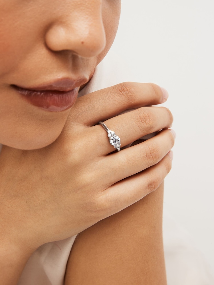 Sterling Silver Sparkle Stone Ring - Image 1 of 3