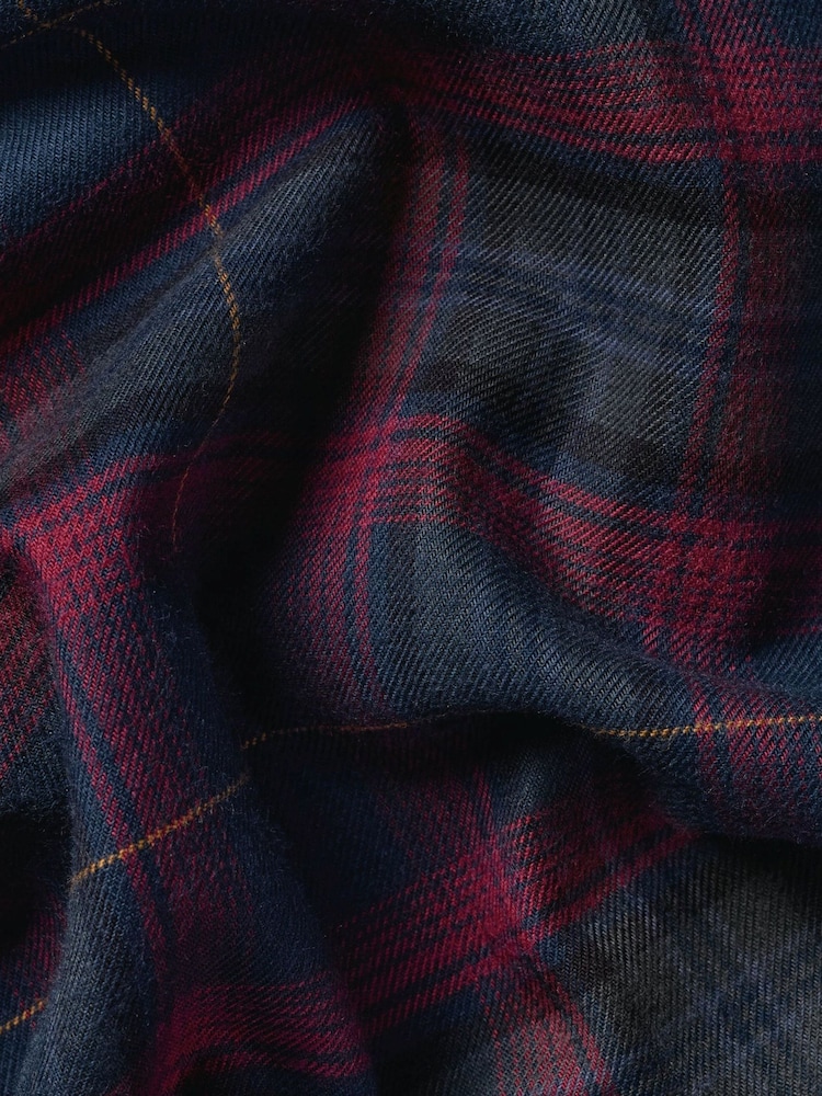 Tumši zils - Charles Tyrwhitt rūtainais, birstēts flaneļa krekls - Attēls 6 no 6