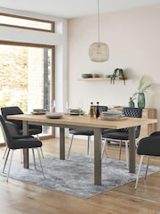 Light Bronx Oak Effect Rectangle 6 to 8 Seater Extending Dining Table - Image 1 of 7