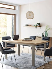 Light Bronx Oak Effect Rectangle 6 to 8 Seater Extending Dining Table - Image 2 of 7