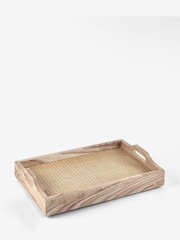 Natural Wooden and Wicker Folding Lap Tray - Image 4 of 4
