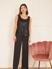 Yumi Black Sequin Vest - Image 2 of 4