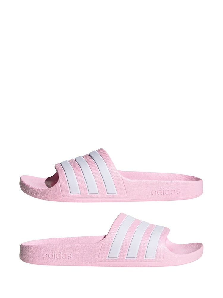 adidas Pink Adilette Youth Kids Sliders - Image 5 of 10