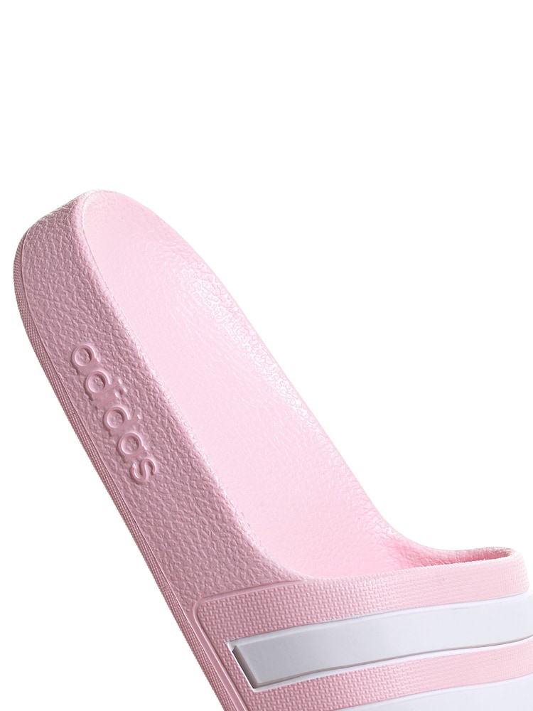 adidas Pink Adilette Youth Kids Sliders - Image 9 of 10