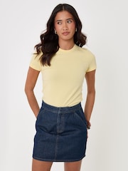 Threadbare Blue Denim A-Line Mini Skirt - Image 1 of 4