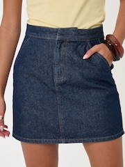 Threadbare Blue Denim A-Line Mini Skirt - Image 2 of 4