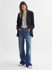 Reiss Navy Fiona Oversized Single Breasted Blazer - Image 1 of 6