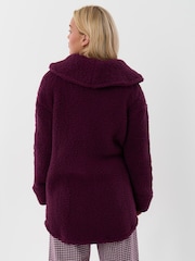 Threadbare Red Sherpa Fleece Open Dressing Gown - Image 3 of 4