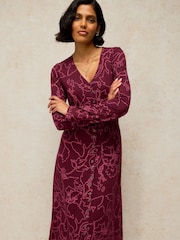 White Stuff Purple Reese Button Through Dress - Image 1 of 6