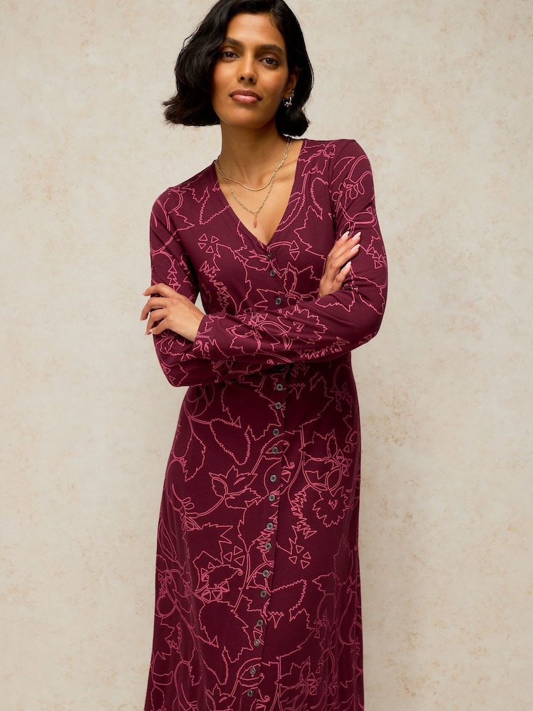 White Stuff Purple Reese Button Through Dress - Image 1 of 6