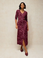 White Stuff Purple Reese Button Through Dress - Image 2 of 6