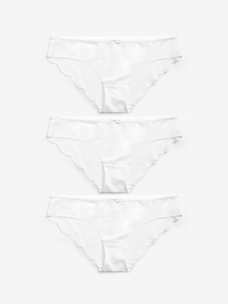 Weiß - Nahtlose Slips mit Spitzenrückseite im 3er-Pack - Bild 1 von 7 Weiß - Nahtlose Slips mit Spitzenrückseite im 3er-Pack - Bild 1 von 7