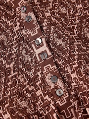 White Stuff Brown Ada Shirred Dress - Image 6 of 6