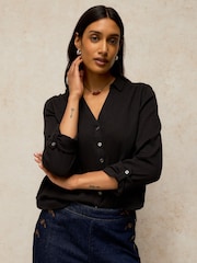 White Stuff Black Annie Double Cloth Shirt - Image 4 of 6