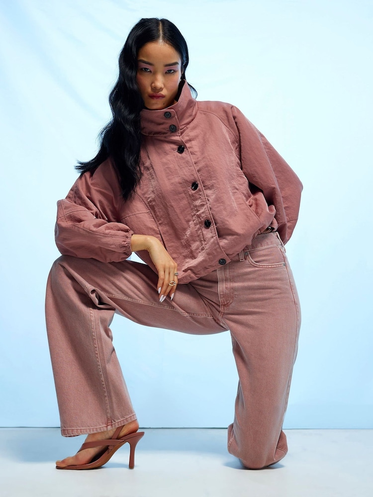 River Island Pink High Rise Relaxed Straight Jeans - Image 2 of 4 River Island Pink High Rise Relaxed Straight Jeans - Image 2 of 4