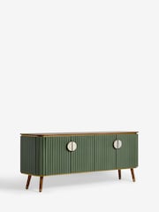 Clarke & Clarke Ribbed Green Mango Wood Calisto Large Sideboard - Image 7 of 8