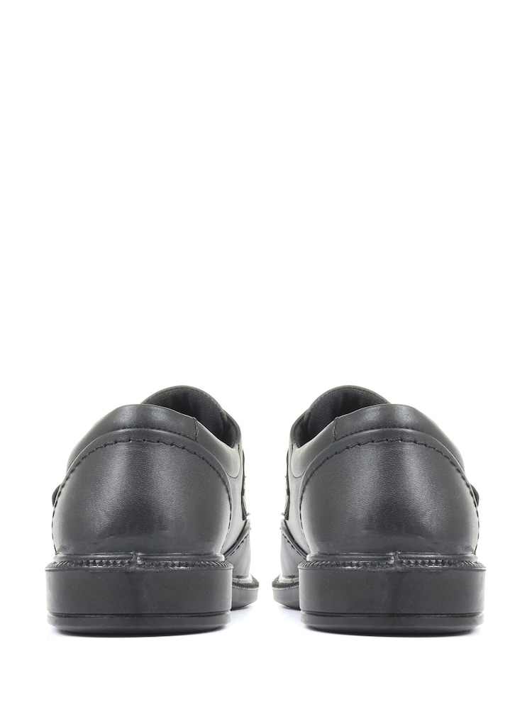 Pavers Adjustable Wide Fit Black Leather Shoes - Image 3 of 5