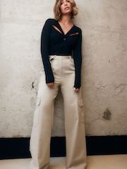 FW Bridge Dahlia Neutral Belted Cargo Trousers - Image 2 of 7