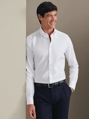 Charles Tyrwhitt White Non-Iron Twill Button-Down Slim Fit Shirt - Image 1 of 6