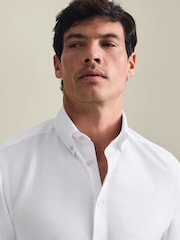 Charles Tyrwhitt White Non-Iron Twill Button-Down Slim Fit Shirt - Image 3 of 6