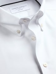 Charles Tyrwhitt White Non-Iron Twill Button-Down Slim Fit Shirt - Image 5 of 6