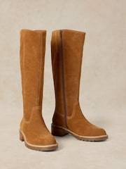 White Stuff Brown Serena Suede Knee High Boots - Image 2 of 4