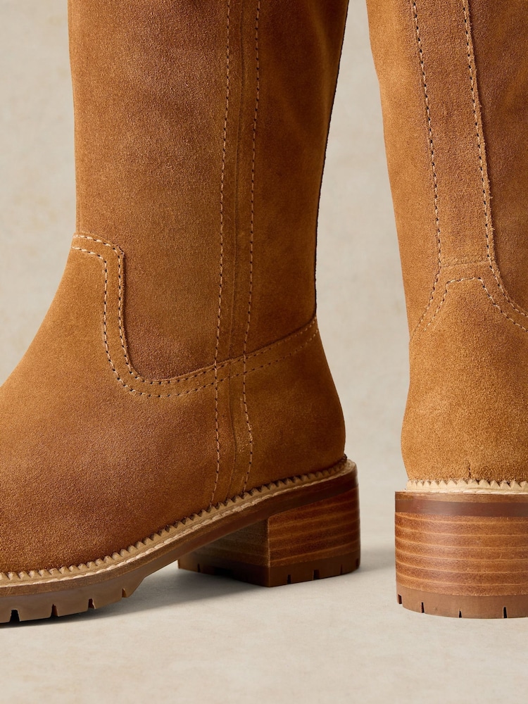 White Stuff Brown Serena Suede Knee High Boots - Image 4 of 4
