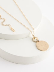 Gold Tone Hammered Coin Necklace - Image 3 of 4