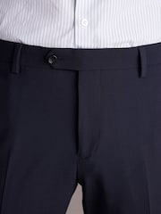 Navy Blue Regular Fit Signature Tollegno Italian Fabric Suit Trousers - Image 4 of 9