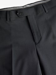 Navy Blue Regular Fit Signature Tollegno Italian Fabric Suit Trousers - Image 9 of 9