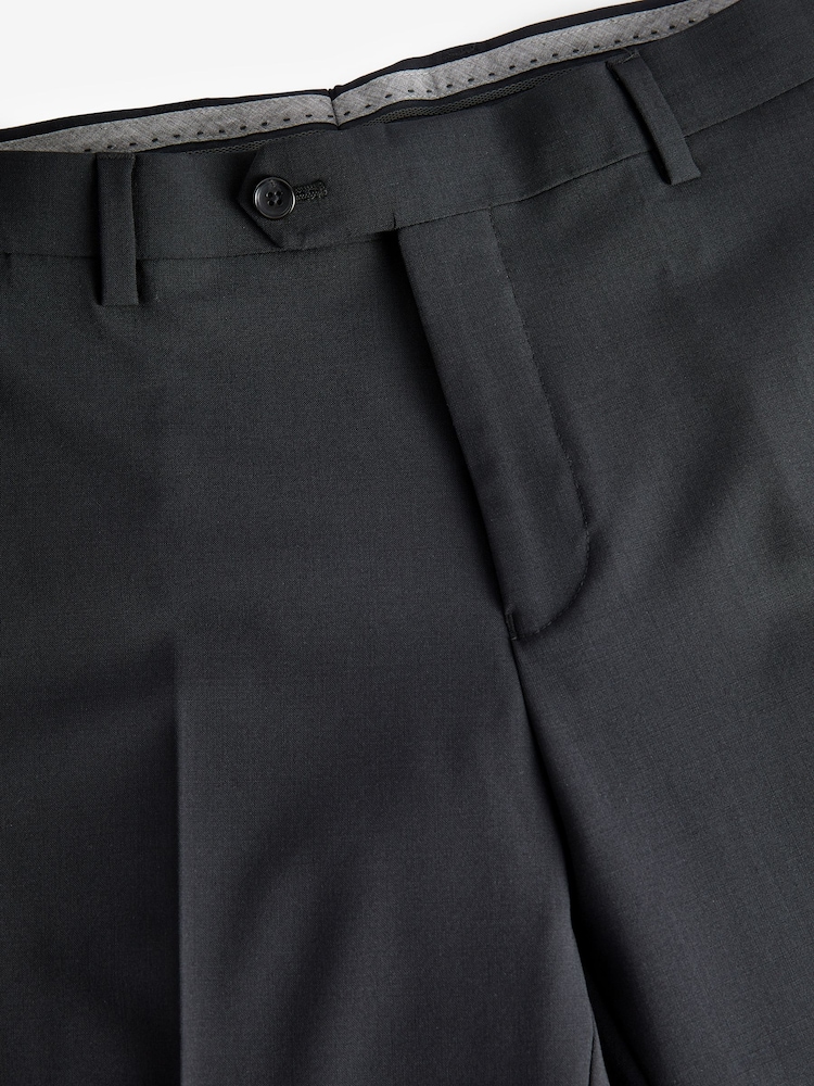 Navy Blue Regular Fit Signature Tollegno Italian Fabric Suit Trousers - Image 9 of 9