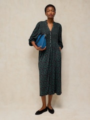 White Stuff Black Ada Shirred Dress - Image 1 of 6