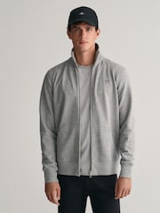 GANT Grey GANT Regular-Fit Shield Logo Full Zip Black Sweatshirt - Image 1 of 5
