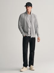 GANT Grey GANT Regular-Fit Shield Logo Full Zip Black Sweatshirt - Image 3 of 5
