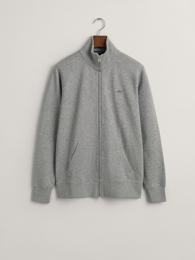 GANT Grey GANT Regular-Fit Shield Logo Full Zip Black Sweatshirt - Image 5 of 5