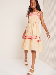 Lipsy Cream Tiered Ric Rac Dress (5-16yrs) - Image 3 of 4