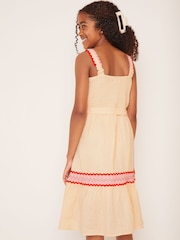 Lipsy Cream Tiered Ric Rac Dress (5-16yrs) - Image 4 of 4