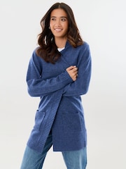 Threadbare Navy Blue Longline Knitted Cardigan - Image 5 of 5