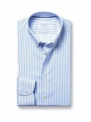 Charles Tyrwhitt Ice Blue Non-Iron Twill Button-Down Slim Fit Shirt - Image 4 of 6