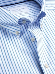 Charles Tyrwhitt Ice Blue Non-Iron Twill Button-Down Slim Fit Shirt - Image 6 of 6