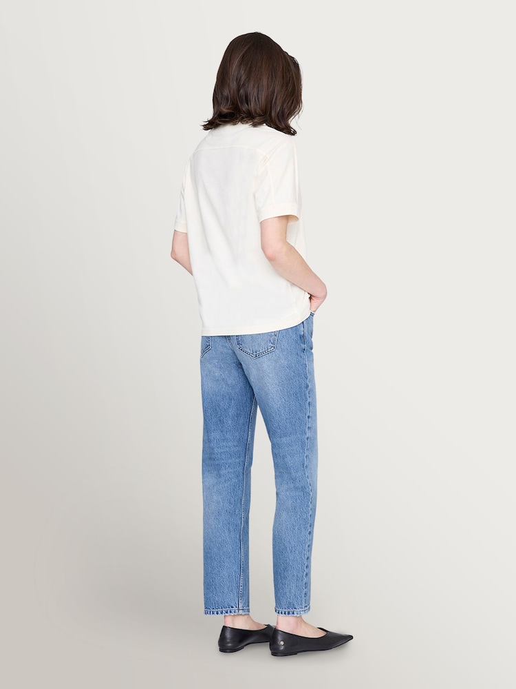 ANINE BING Cream Jaylin Collegiate T-Shirt - Image 2 of 4 ANINE BING Cream Jaylin Collegiate T-Shirt - Image 2 of 4