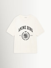 ANINE BING Cream Jaylin Collegiate T-Shirt - Image 3 of 4