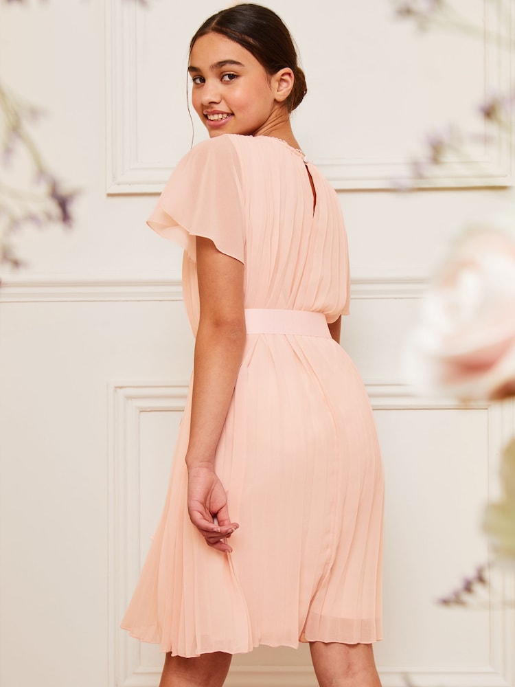 Pink - Lipsy Flatterärmeliges Plisseekleid (5-16 Jahre) - Bild 4 von 4