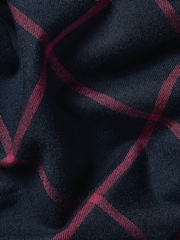 Charles Tyrwhitt Navy Blue Slim Fit Check Brushed Flannel Classic Fit Shirt - Image 6 of 6