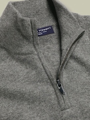 Gri - Pulover cu fermoar din cașmir Denim Charles Tyrwhitt - Imaginea 4 din 5